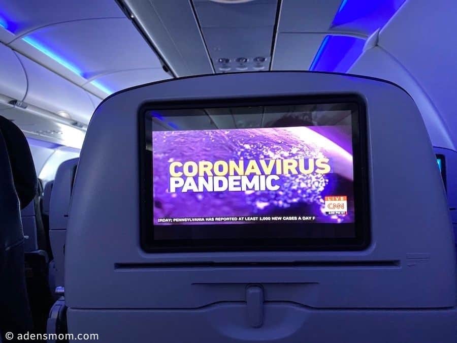airplane screen coronavirus pandemic seatback airplane screen coronavirus pandemic