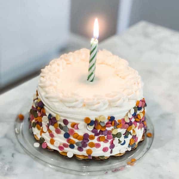 first birthday cake with candle