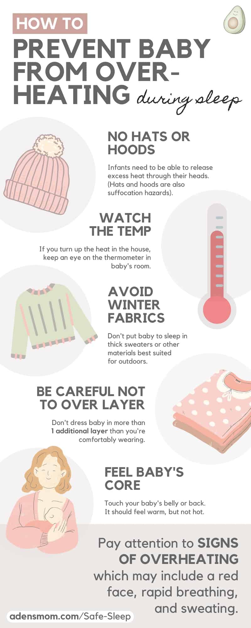 prevent baby overheating infographic