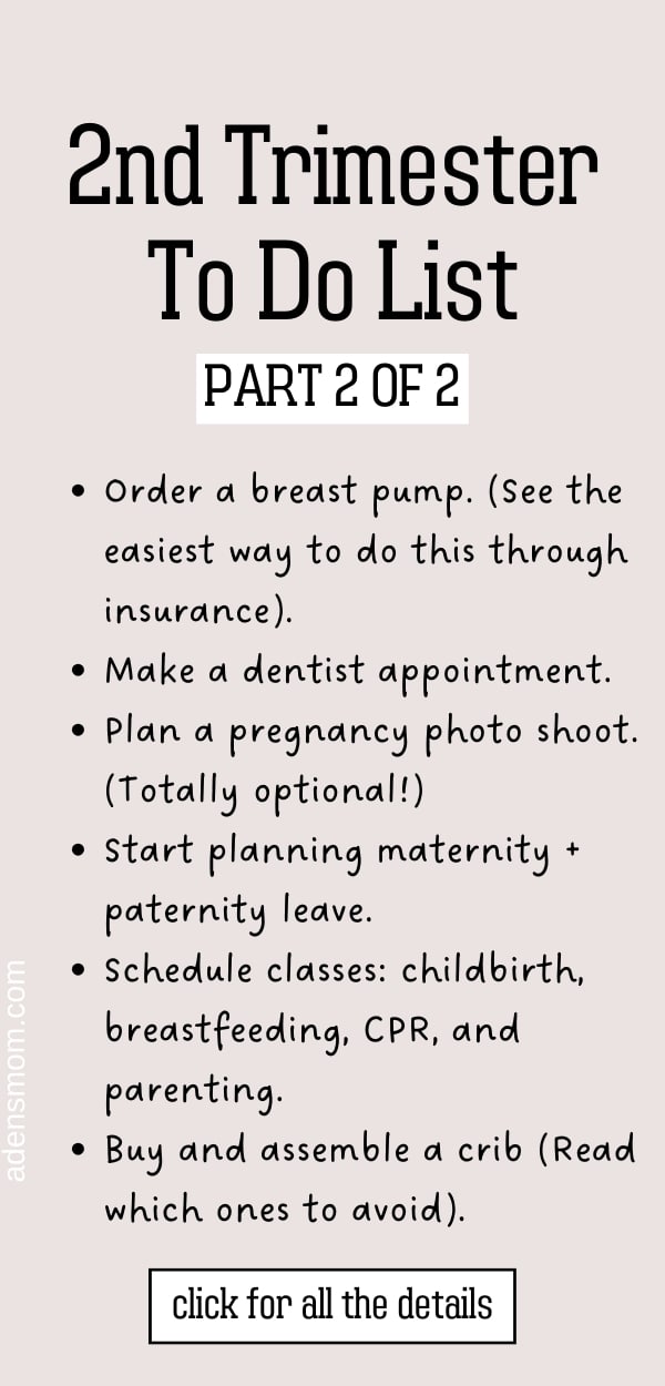 2nd trimester to do list part 2