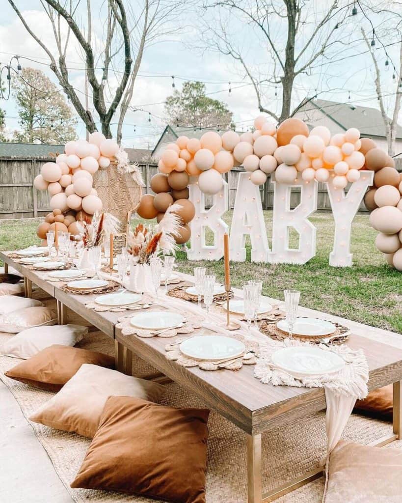 boho baby shower inspo