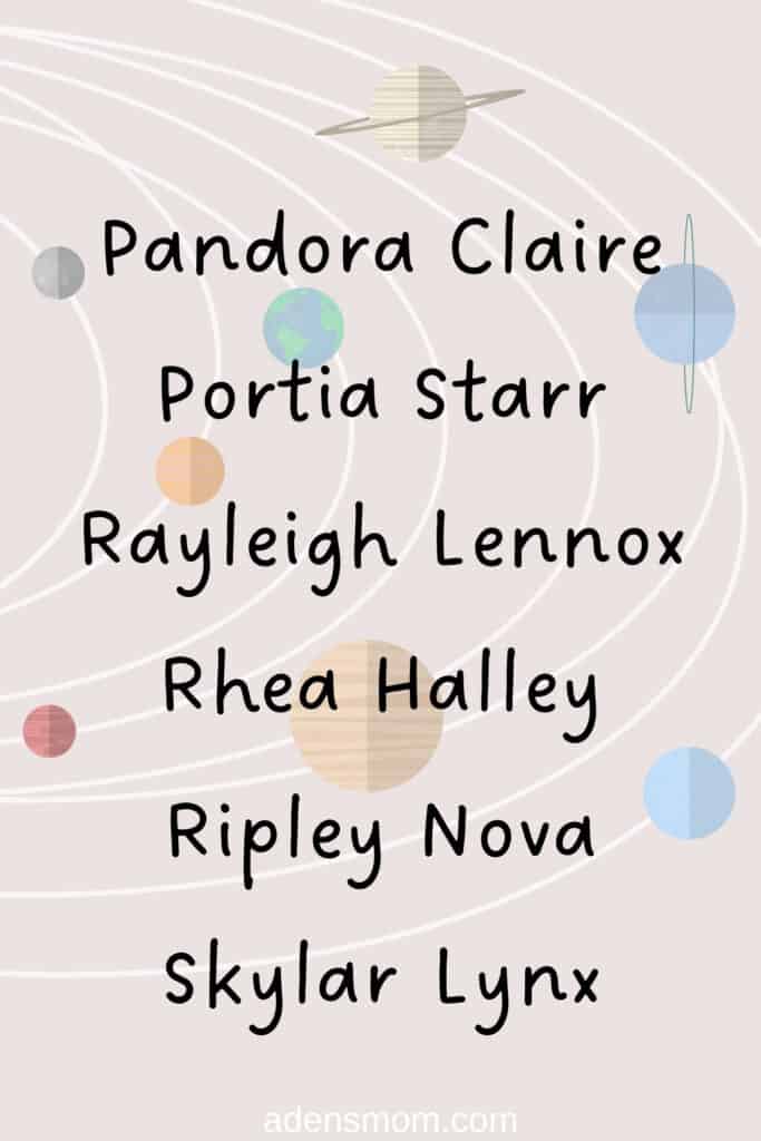 list outer space baby names
