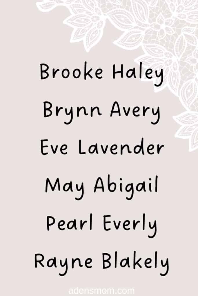 Cool one syllable girl names
