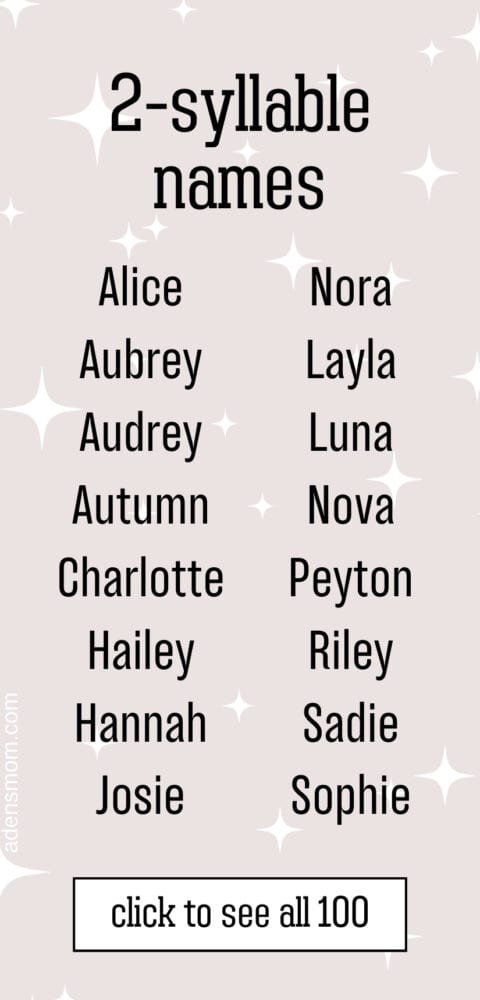175 Two Syllable Girl Names Gorgeous Names For 2025 