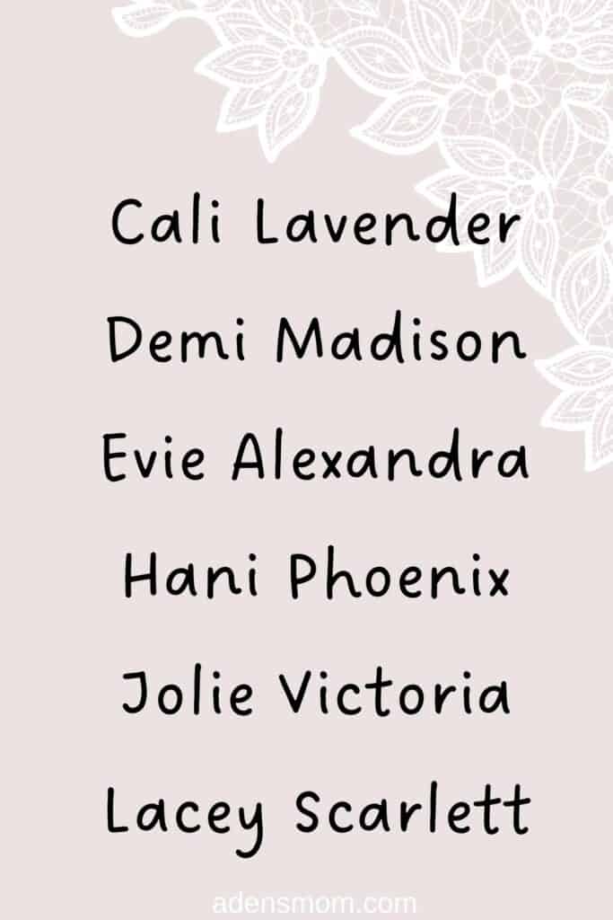 Cute short girl names