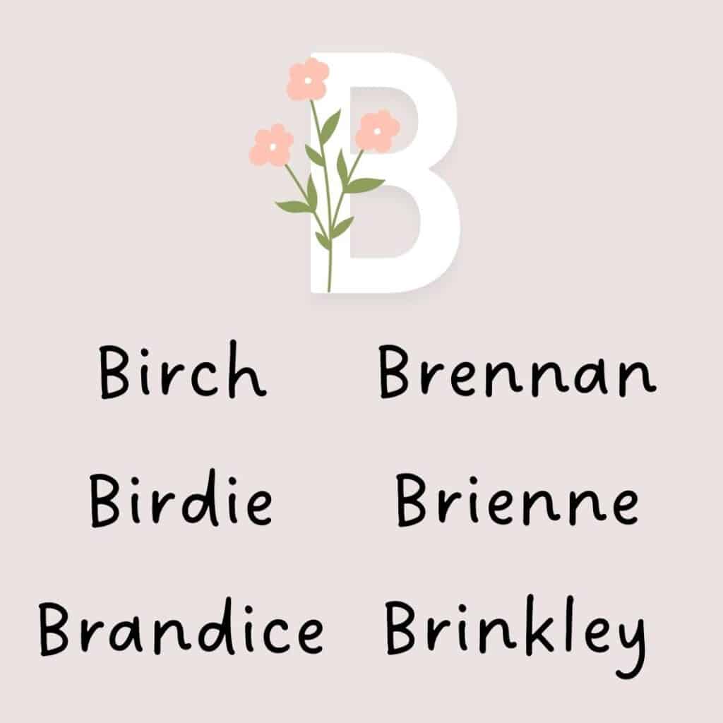 list unique B girls names