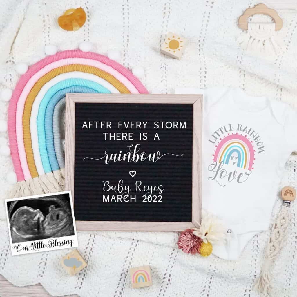 rainbow baby announcement