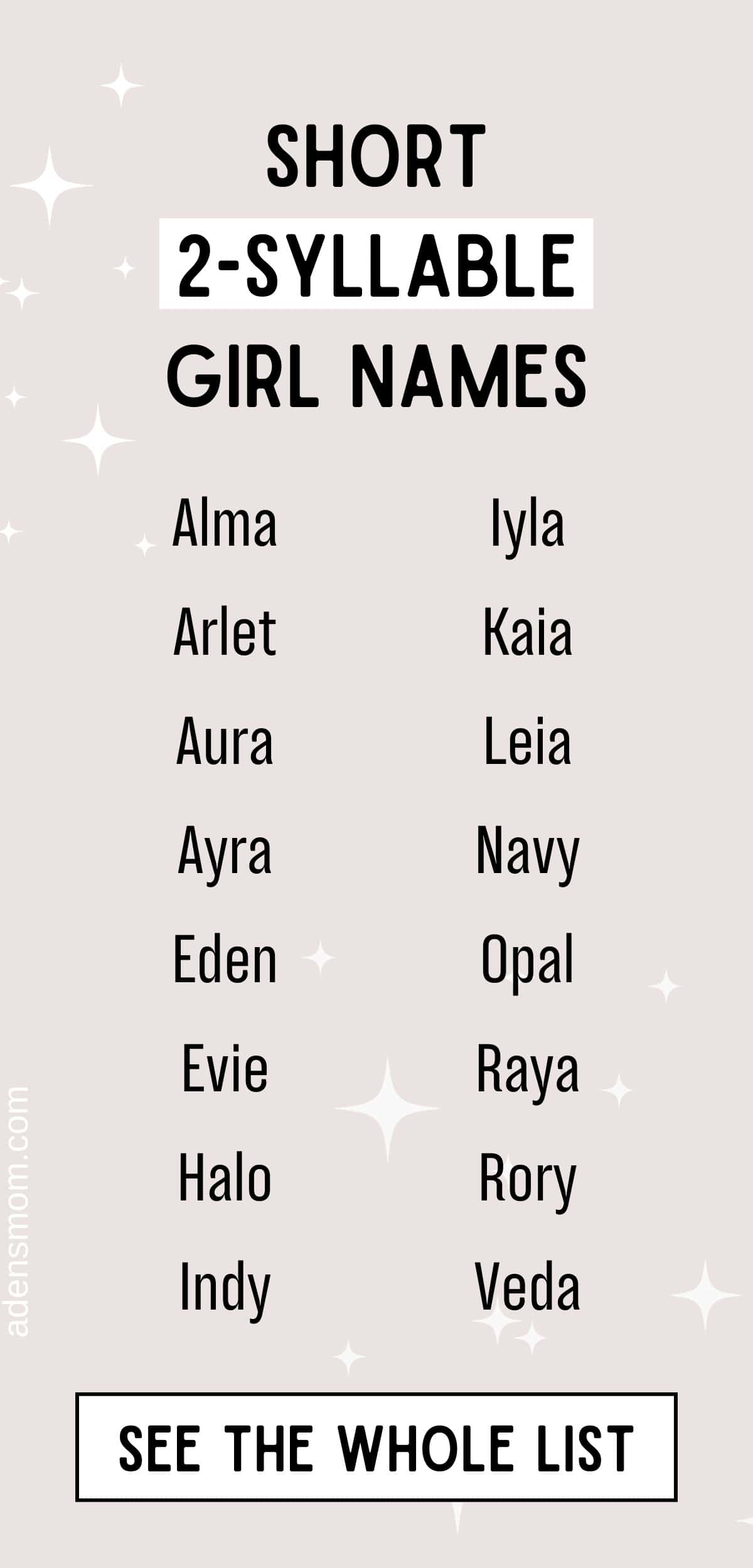 Two Syllable Girl Names Surprisingly Cool Picks For 2025