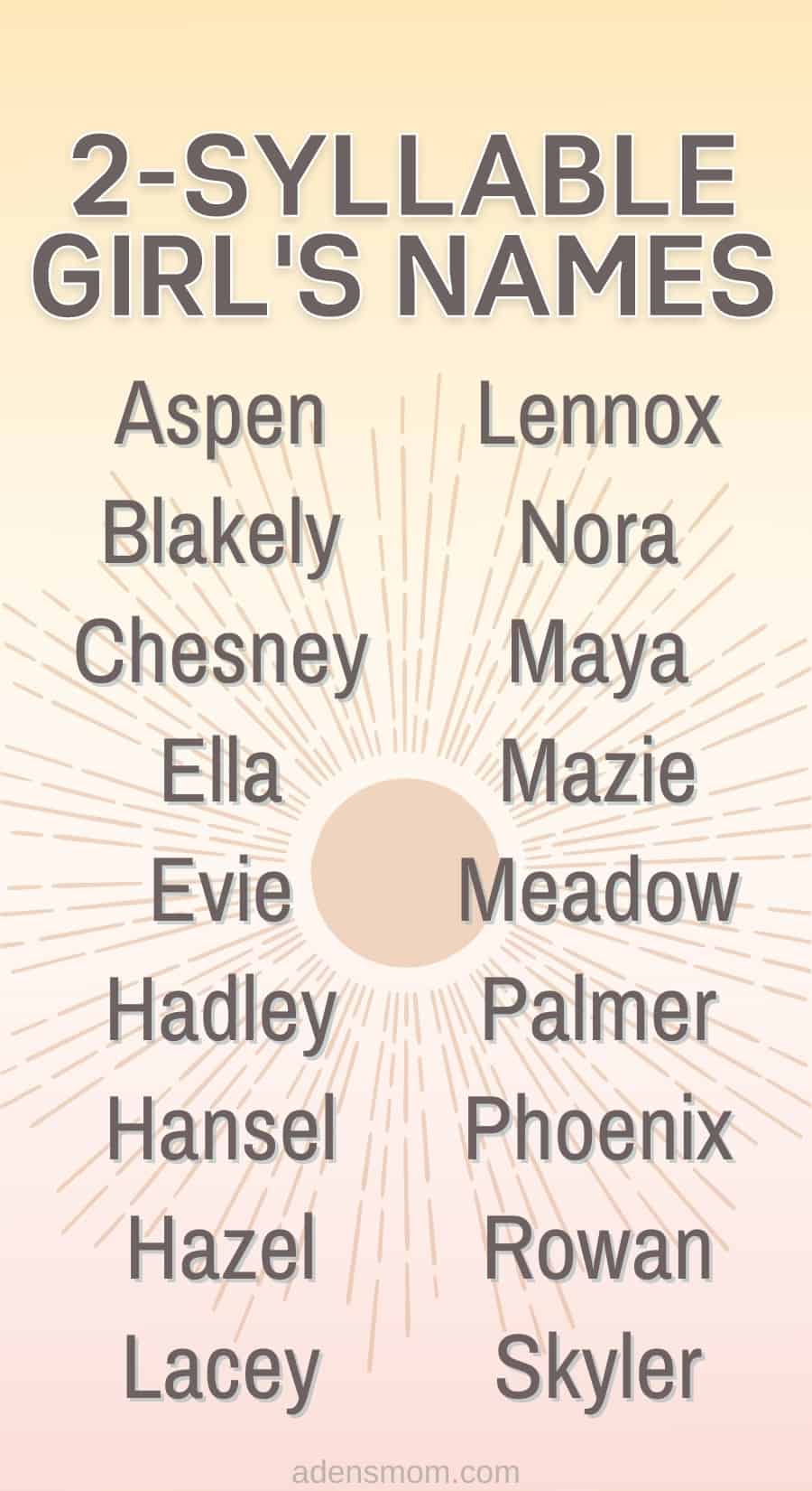 two syllable girl names list two syllable girl names list