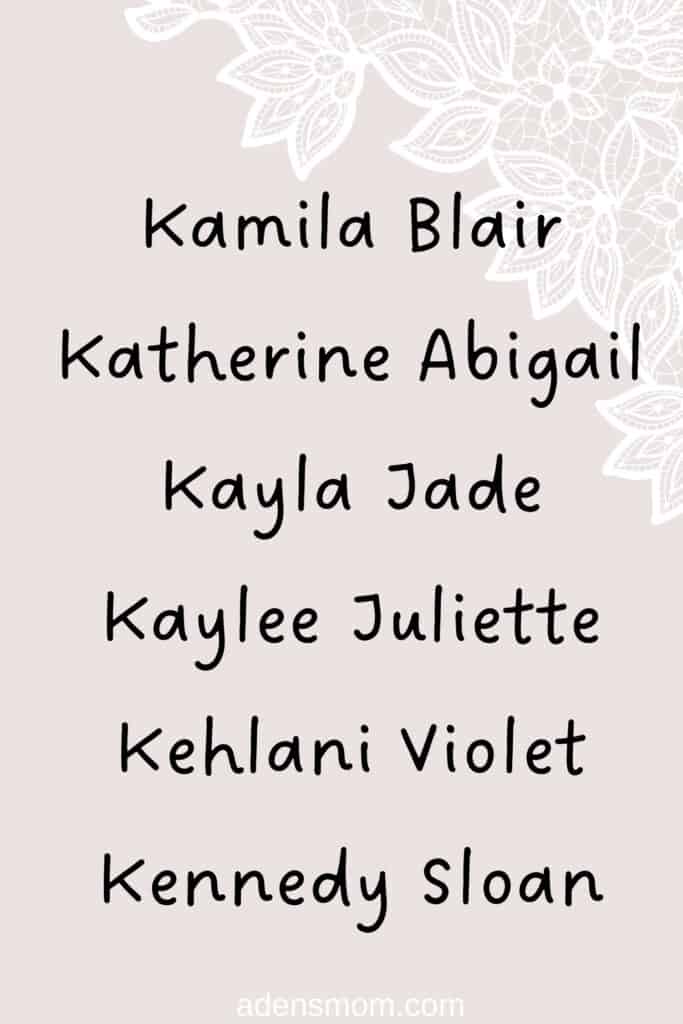 list girl names starting with k