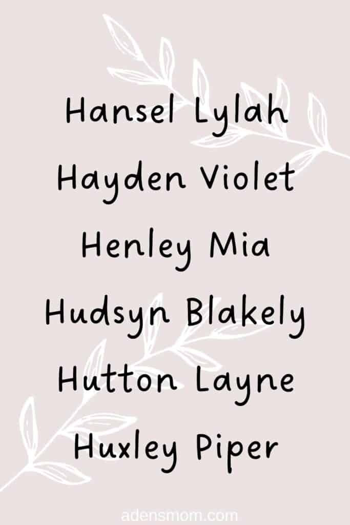 list unisex h names