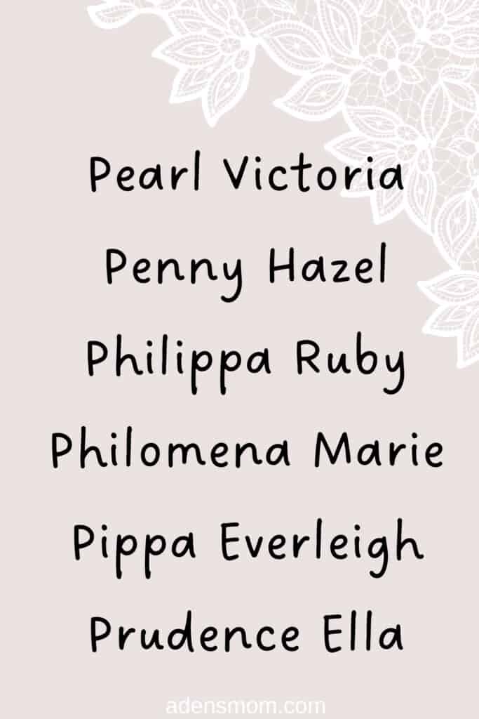 vintage p girl names list