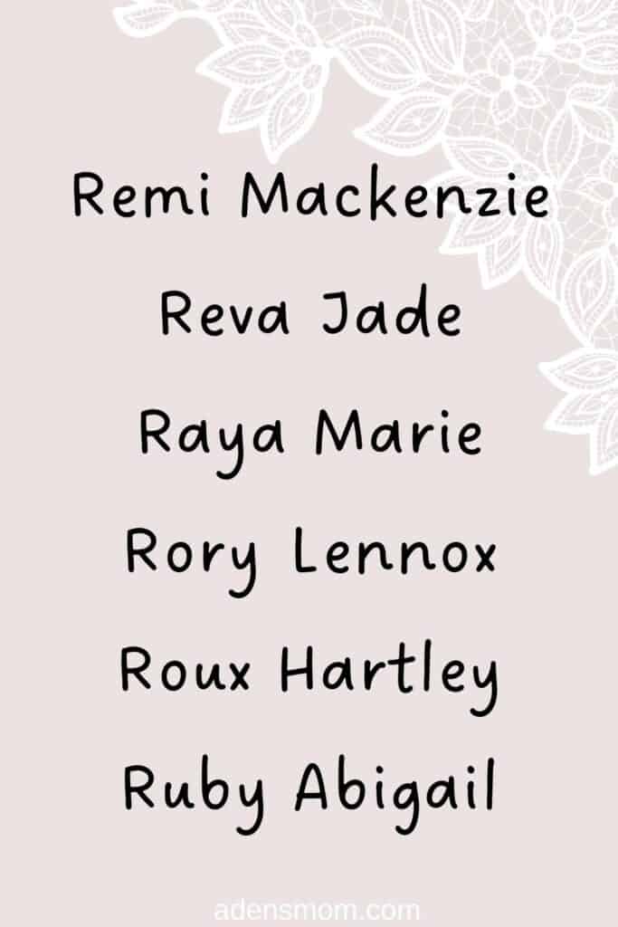 short girl names start with r
