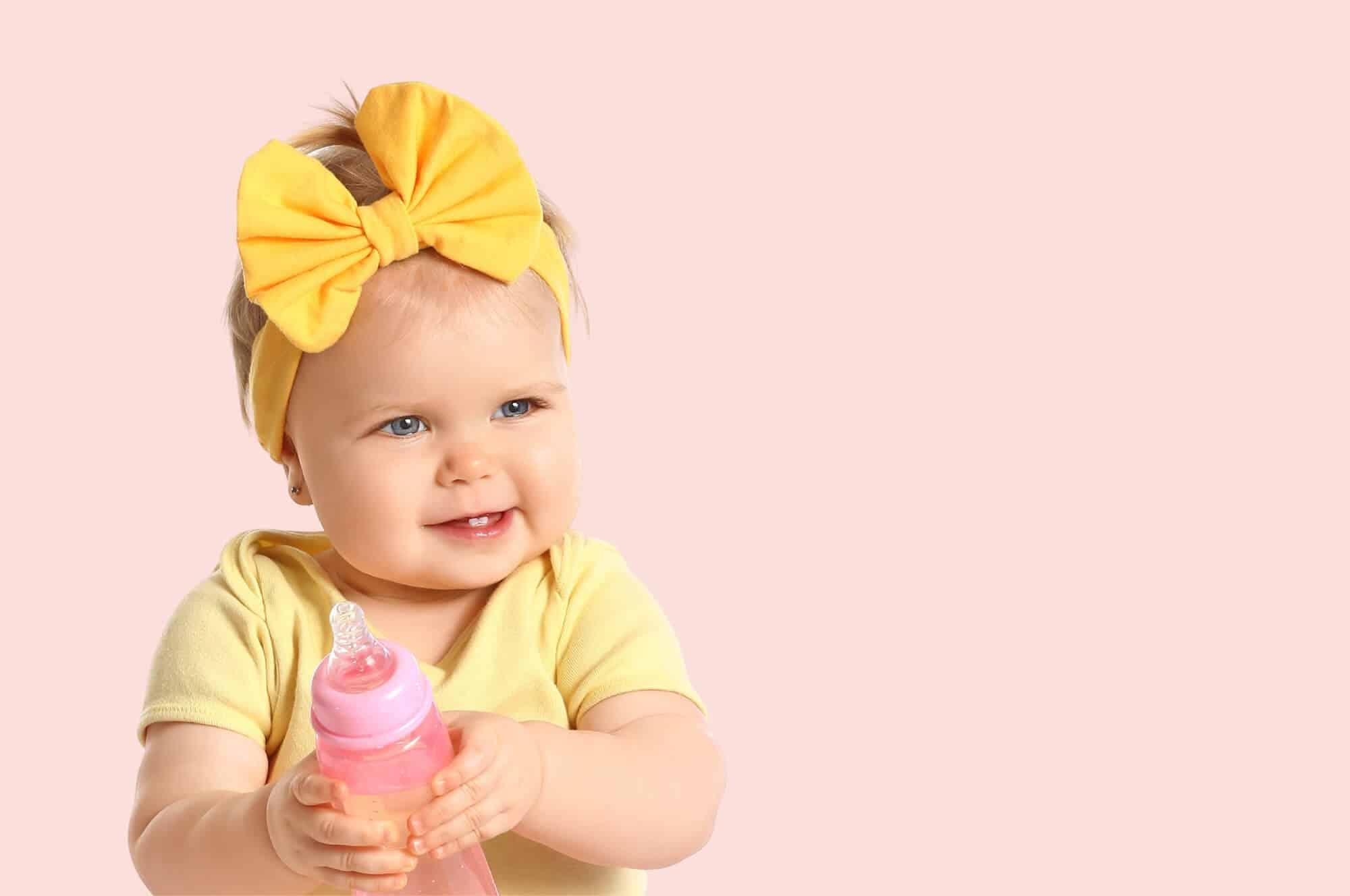 baby girl yellow hair bow