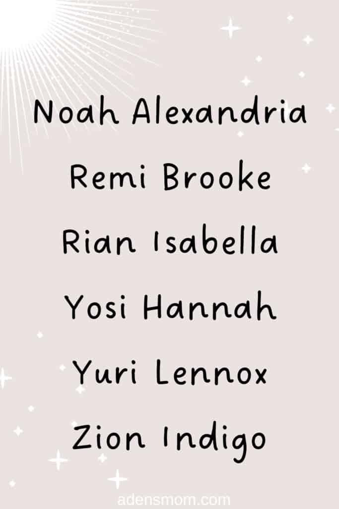 list 4 letter nonbinary names