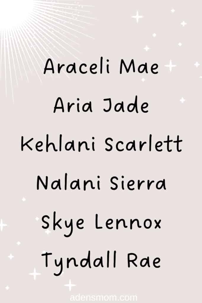 list names that mean sky air