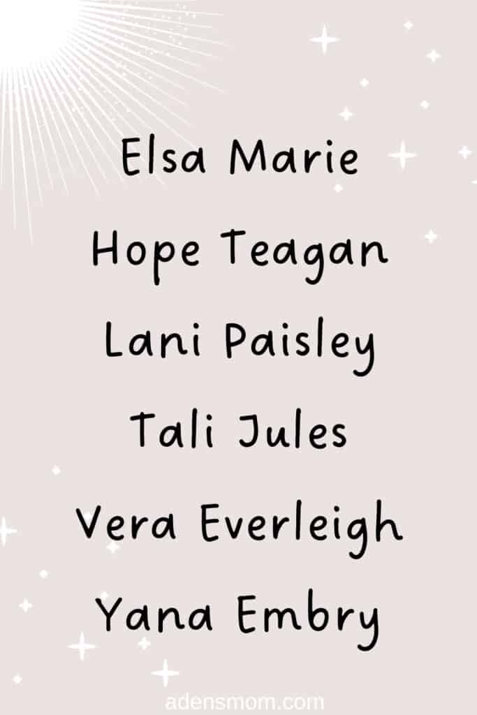 list spiritual 4 letter girl names