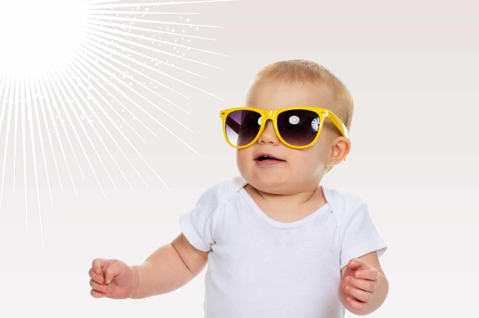 baby girl wearing sunglasses