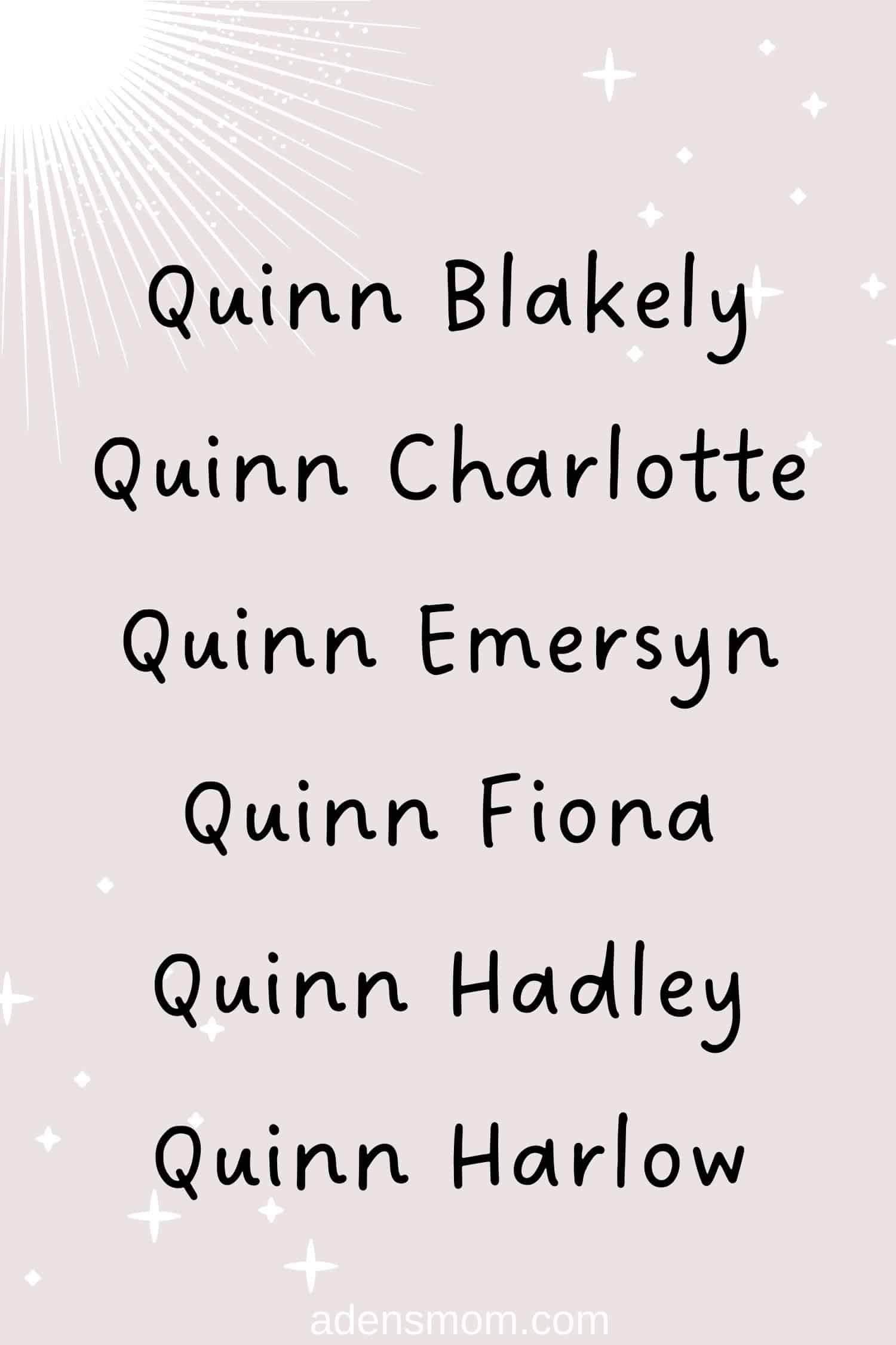 list middle names for quinn