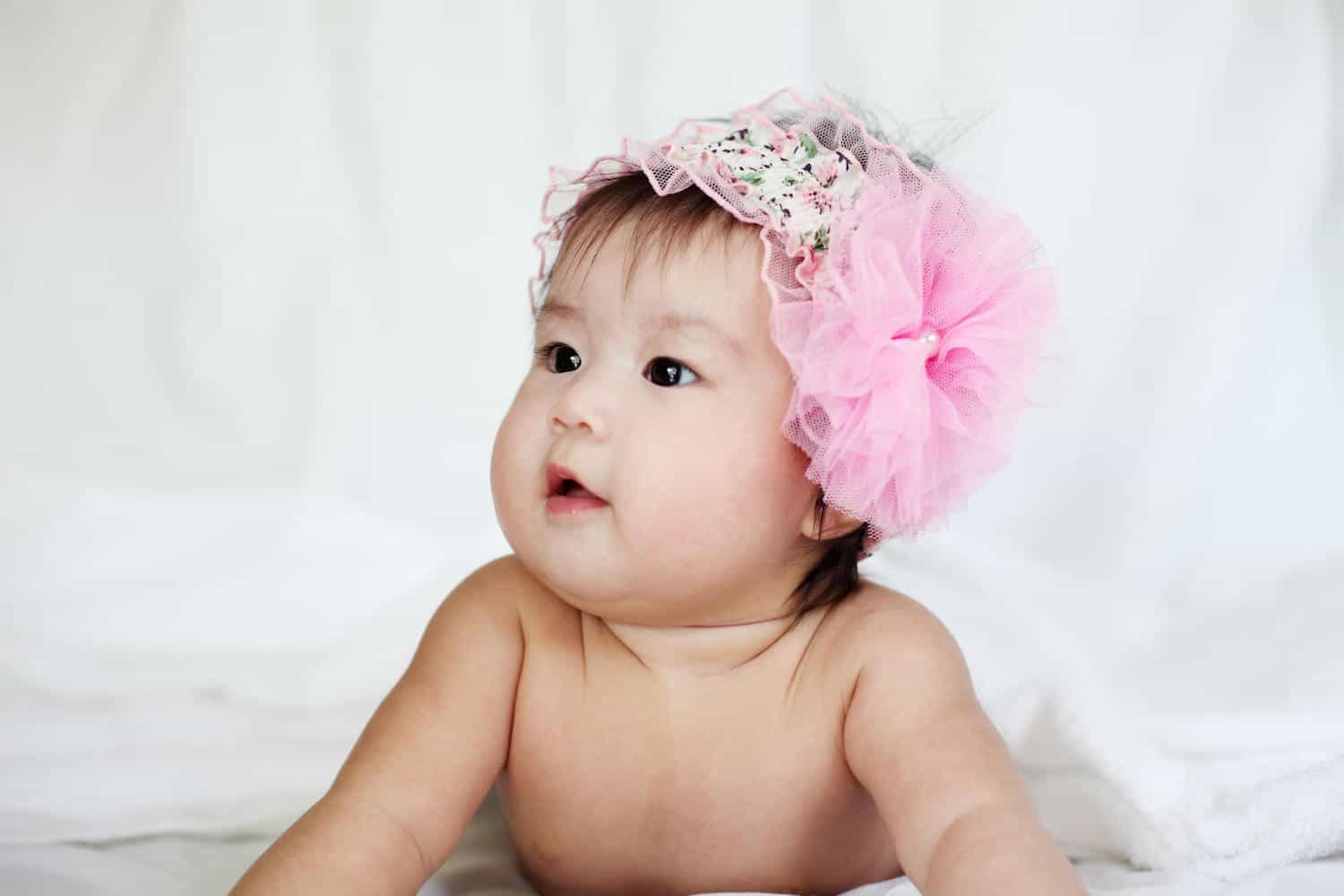 baby girl with classic headband
