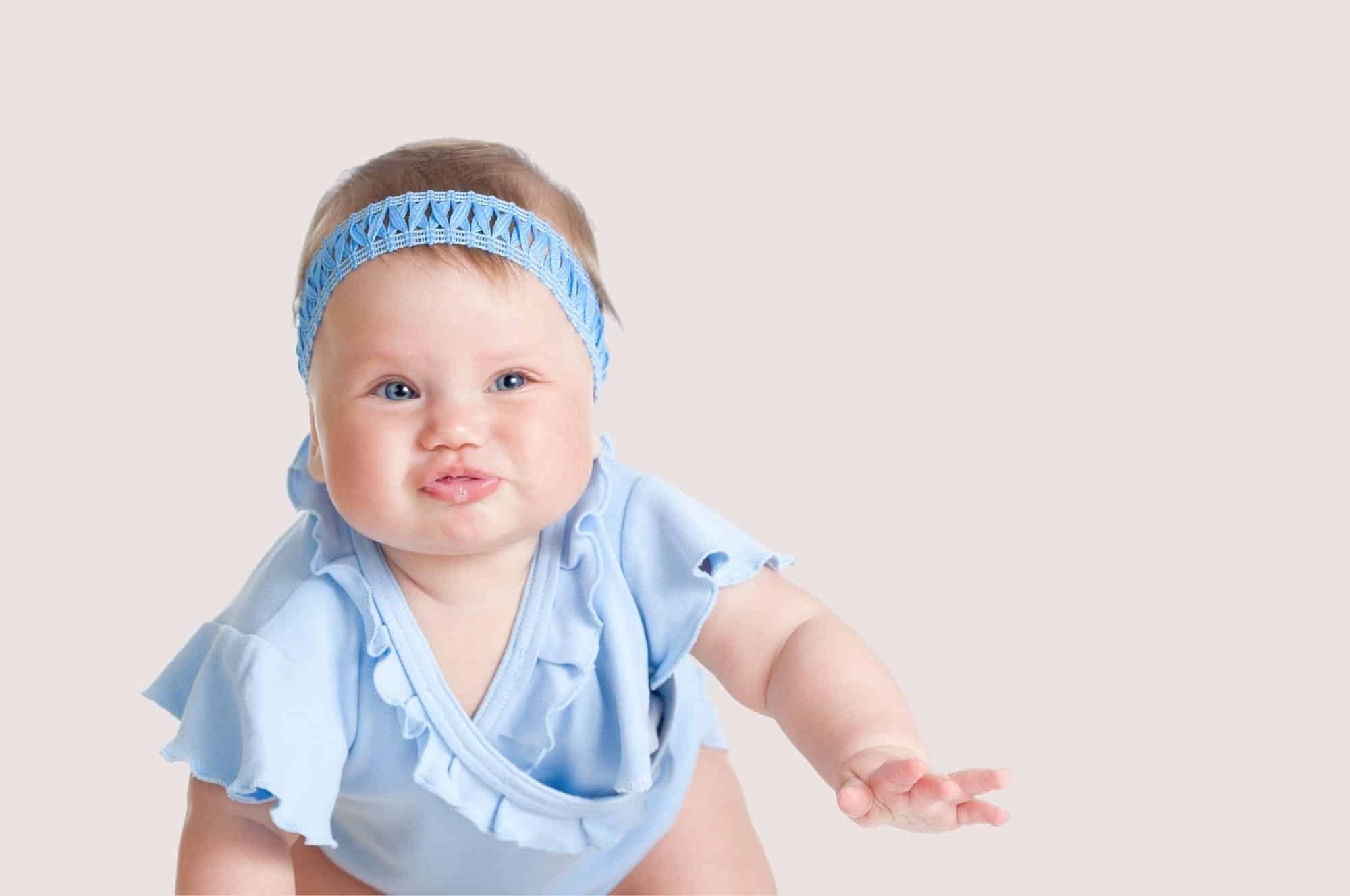 baby girl crawling