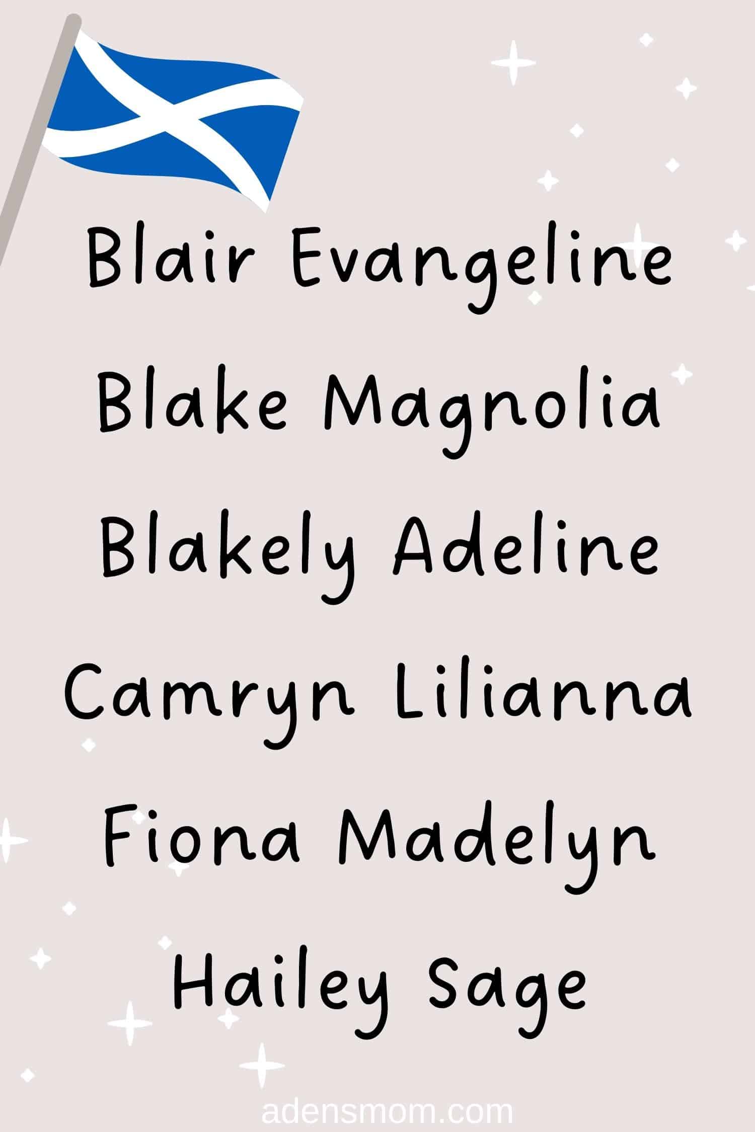 list popular scottish girl names