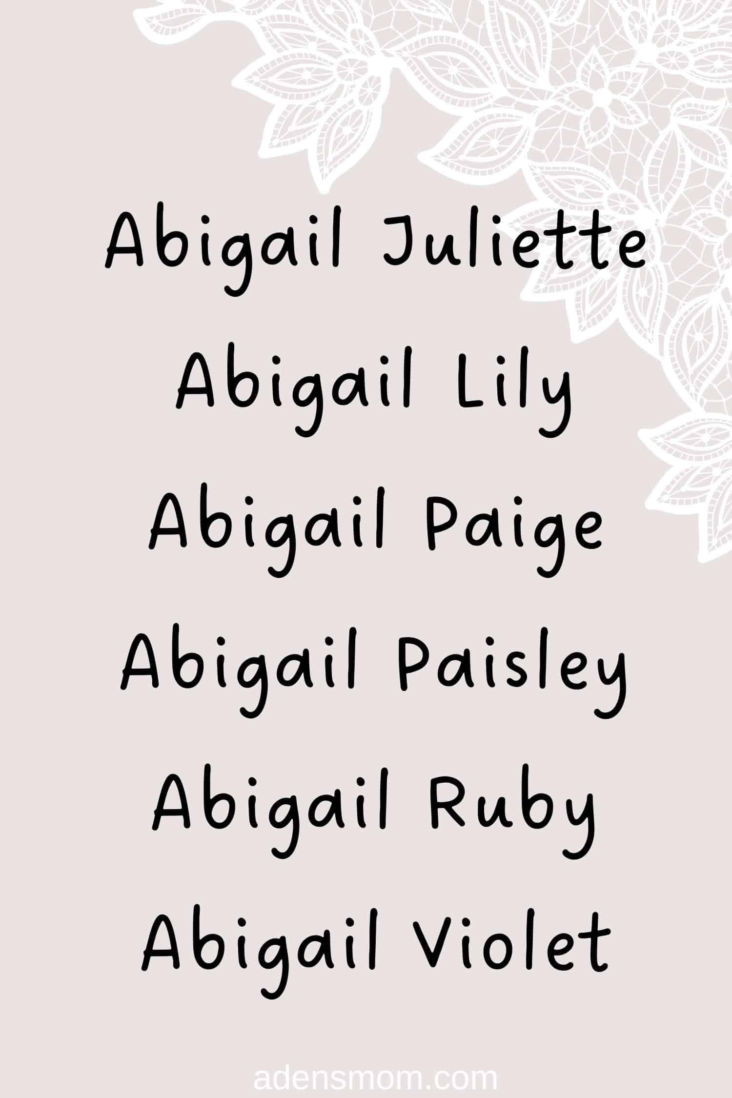 middle names for abigail list