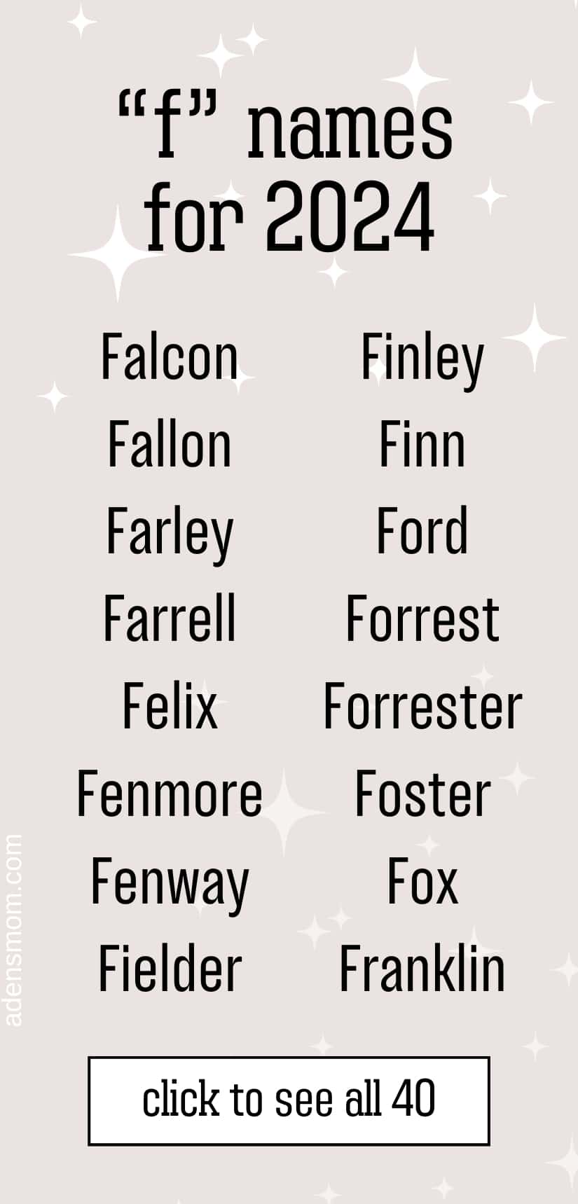 Boy Names that Start with F