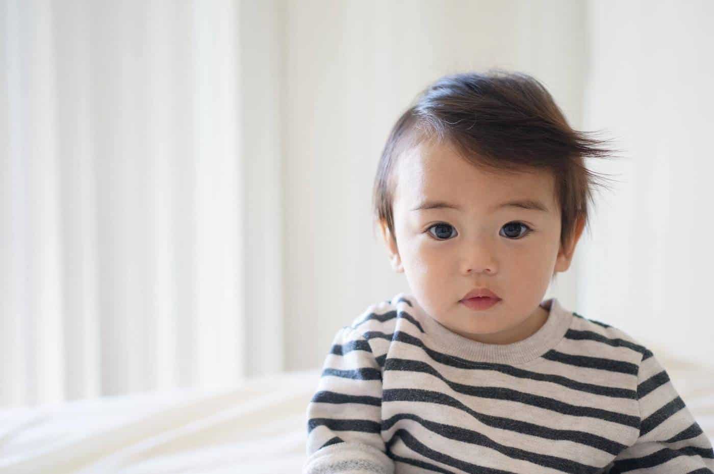 handsome baby boy striped shirt