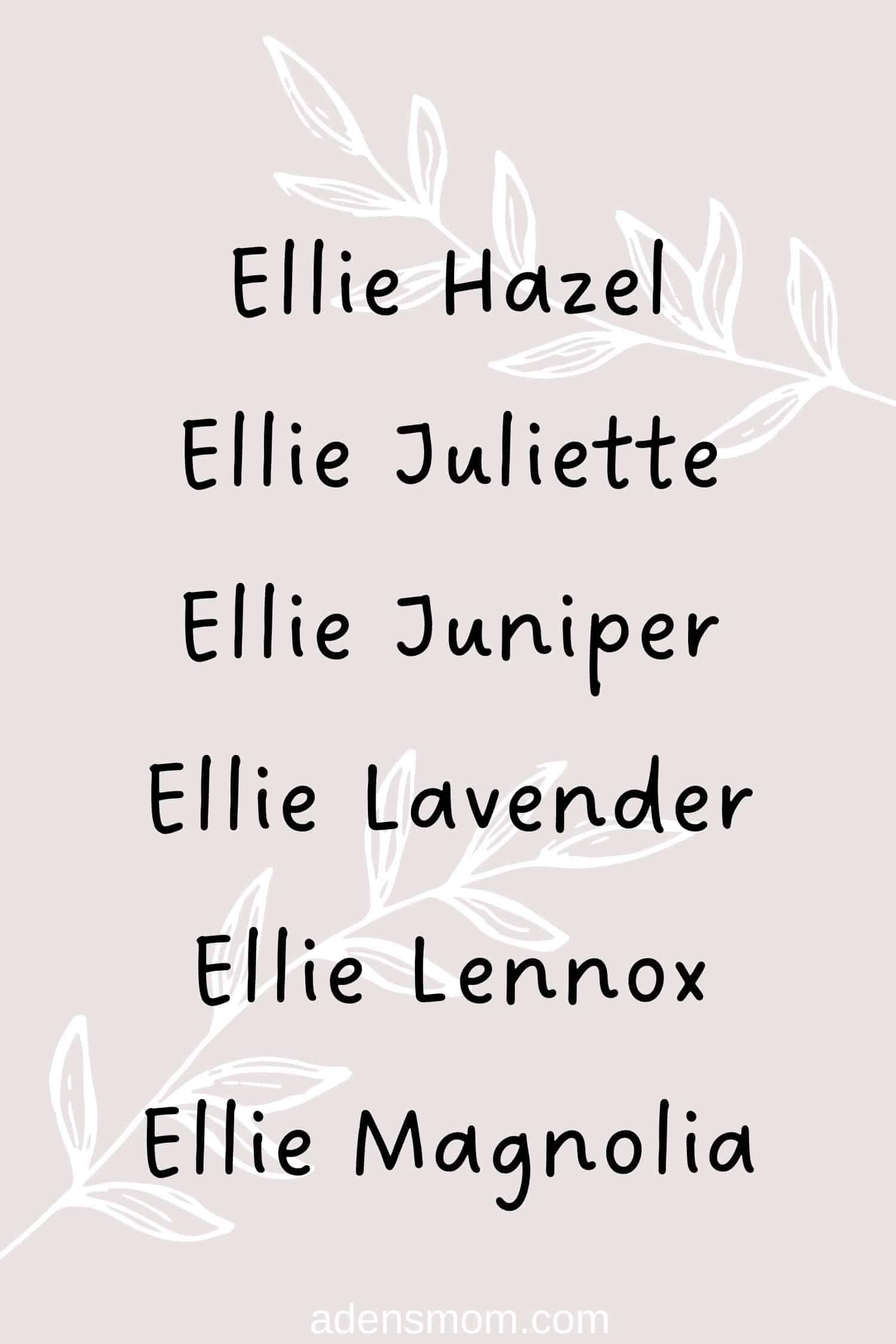 middle names for ellie list 2