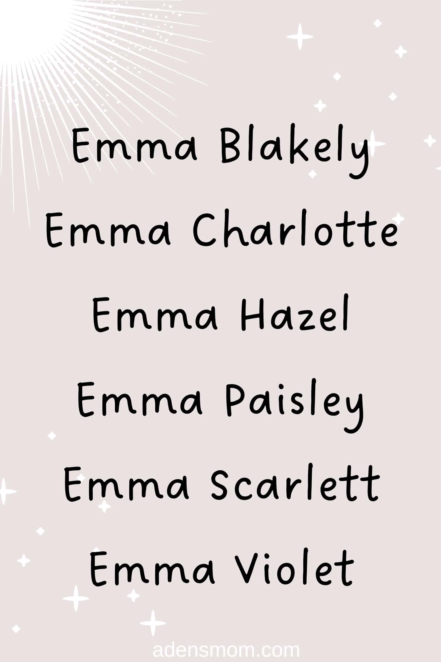 middle names for emma list 2