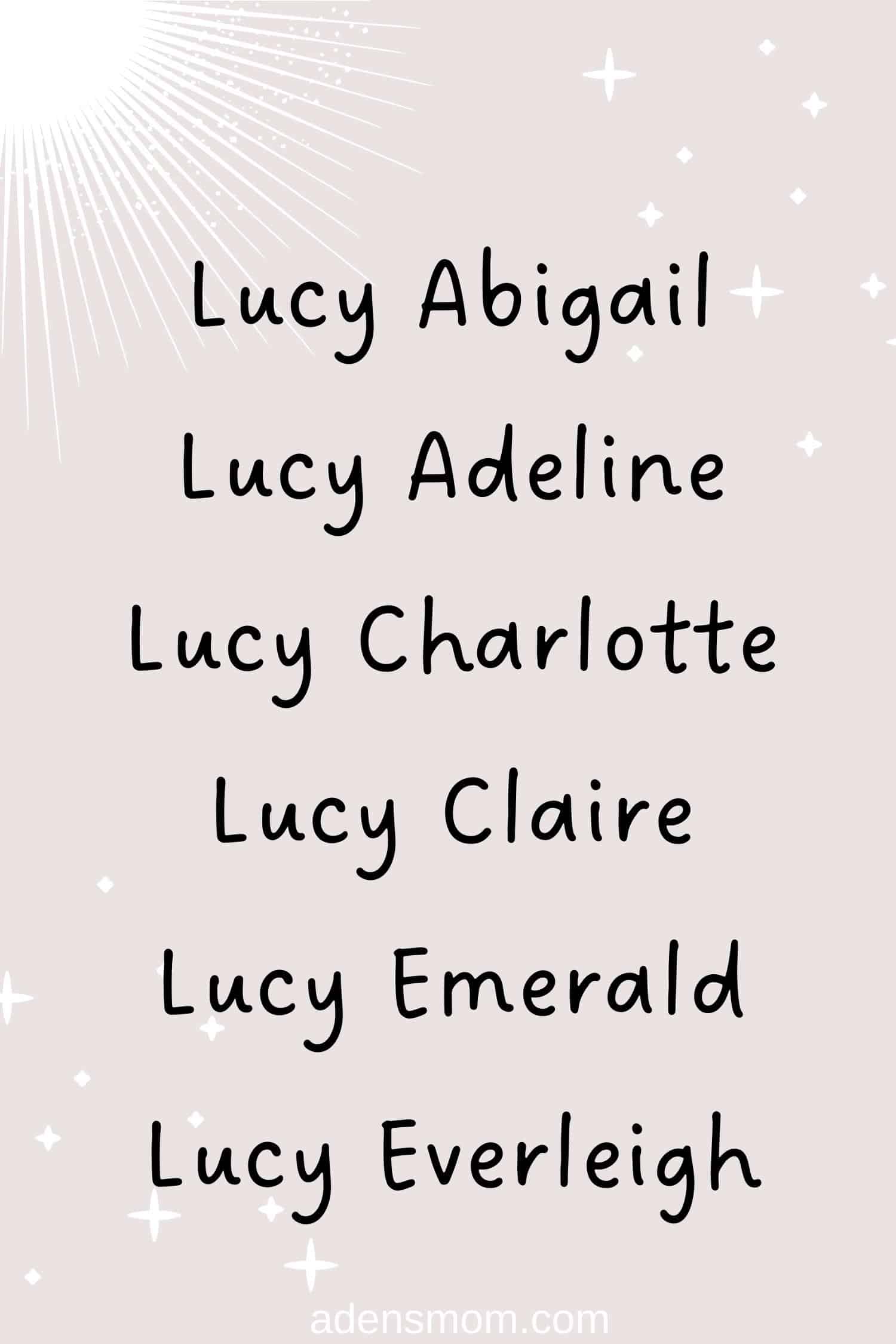 middle names for lucy list 1