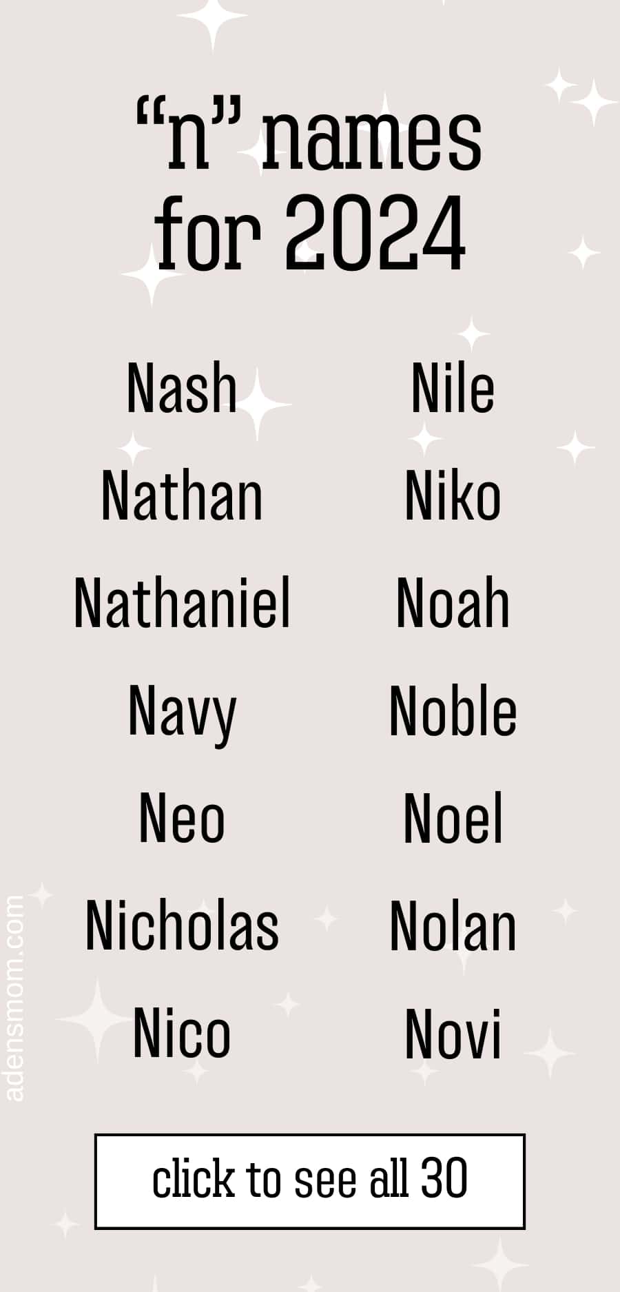 2024 list Boy Names that Start with N