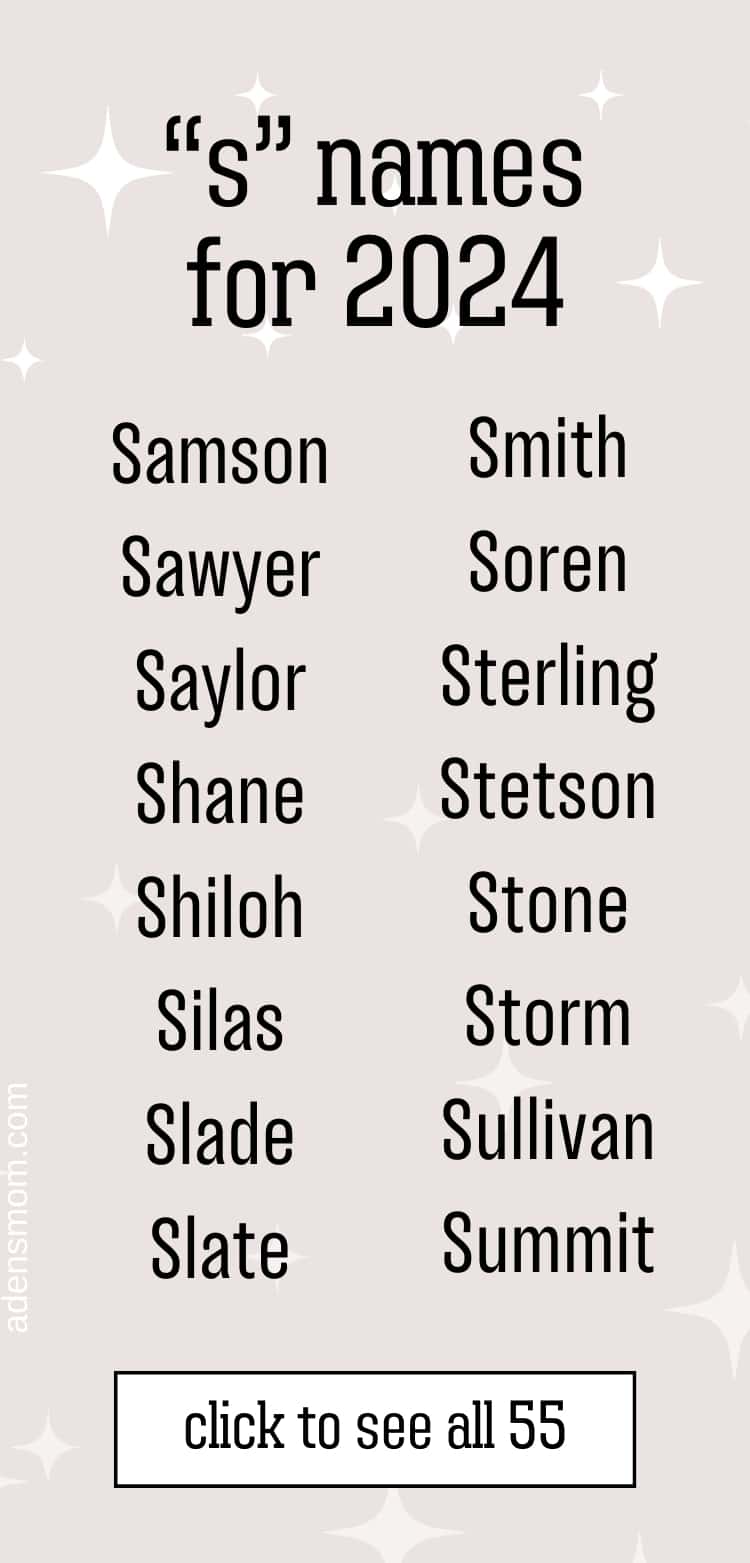 2024 list Boy Names that Start with S