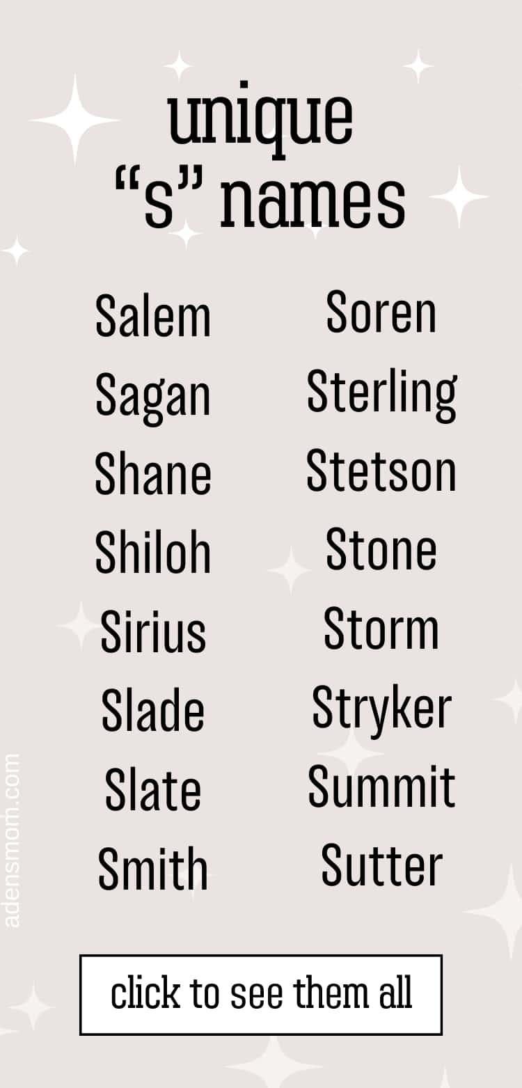 list unique Boy Names that Start with S