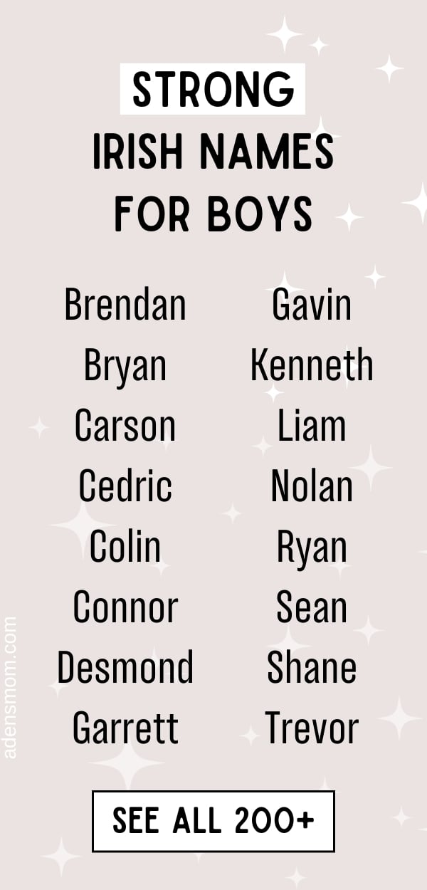 strong irish names for boys list