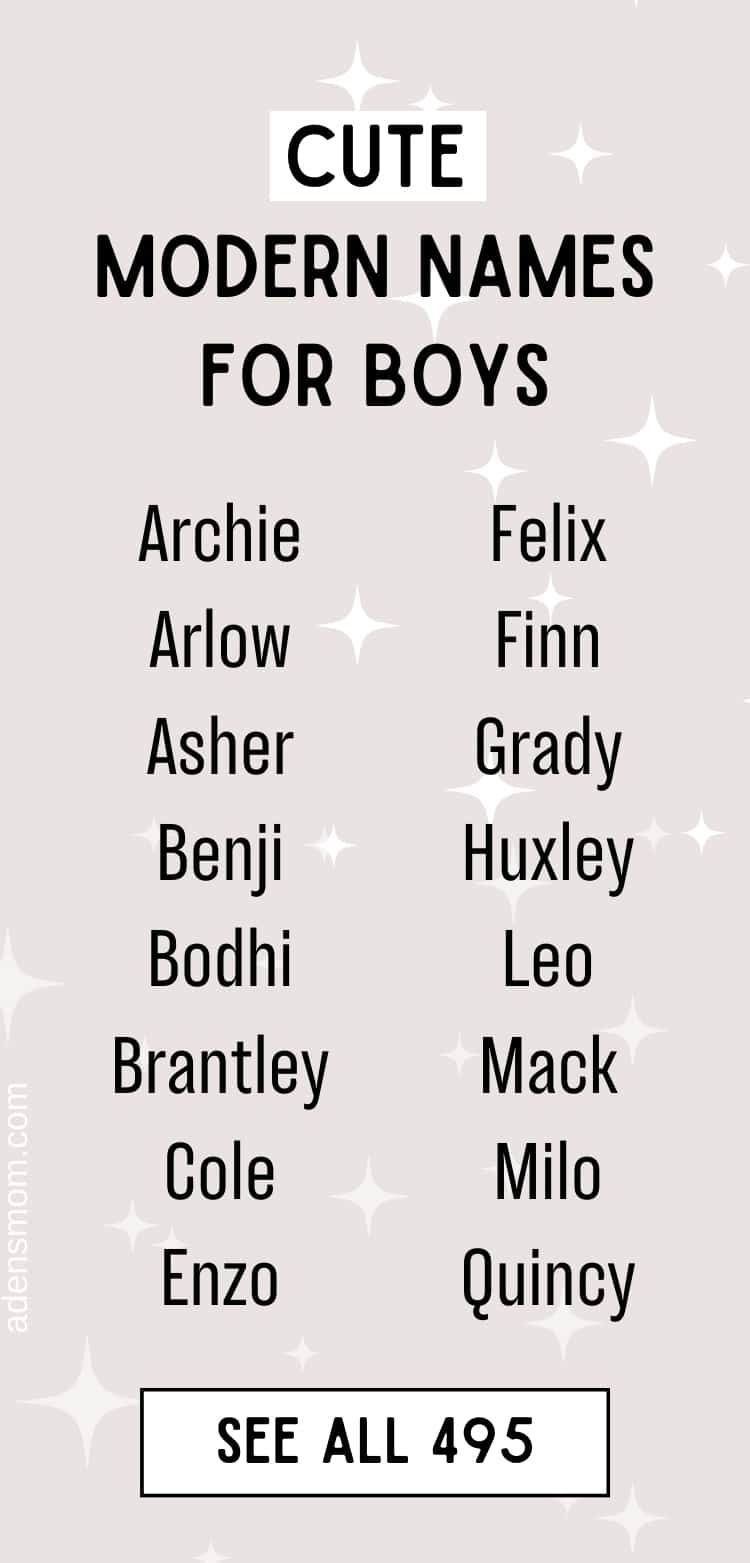 cute modern names for boys list