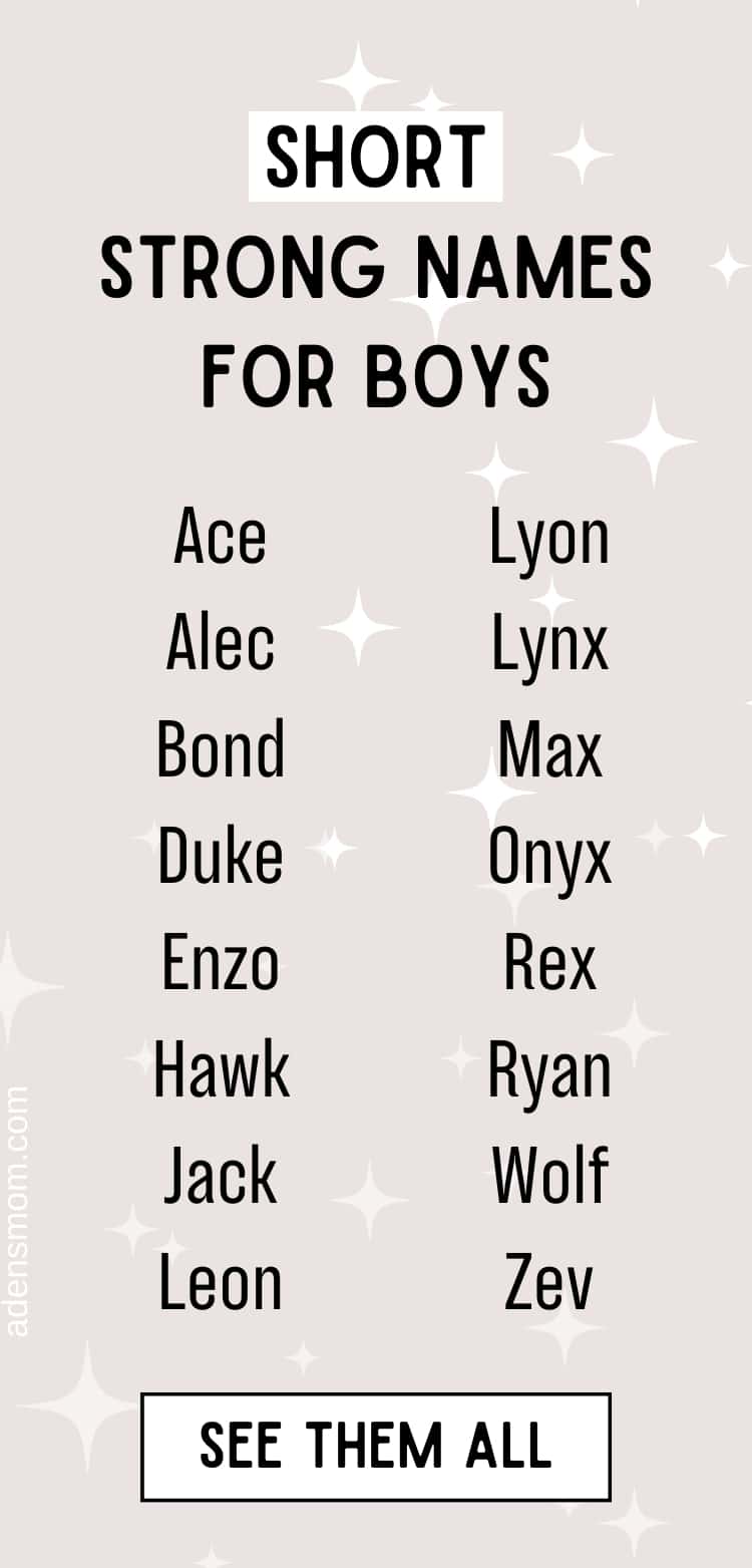 short strong names for boys