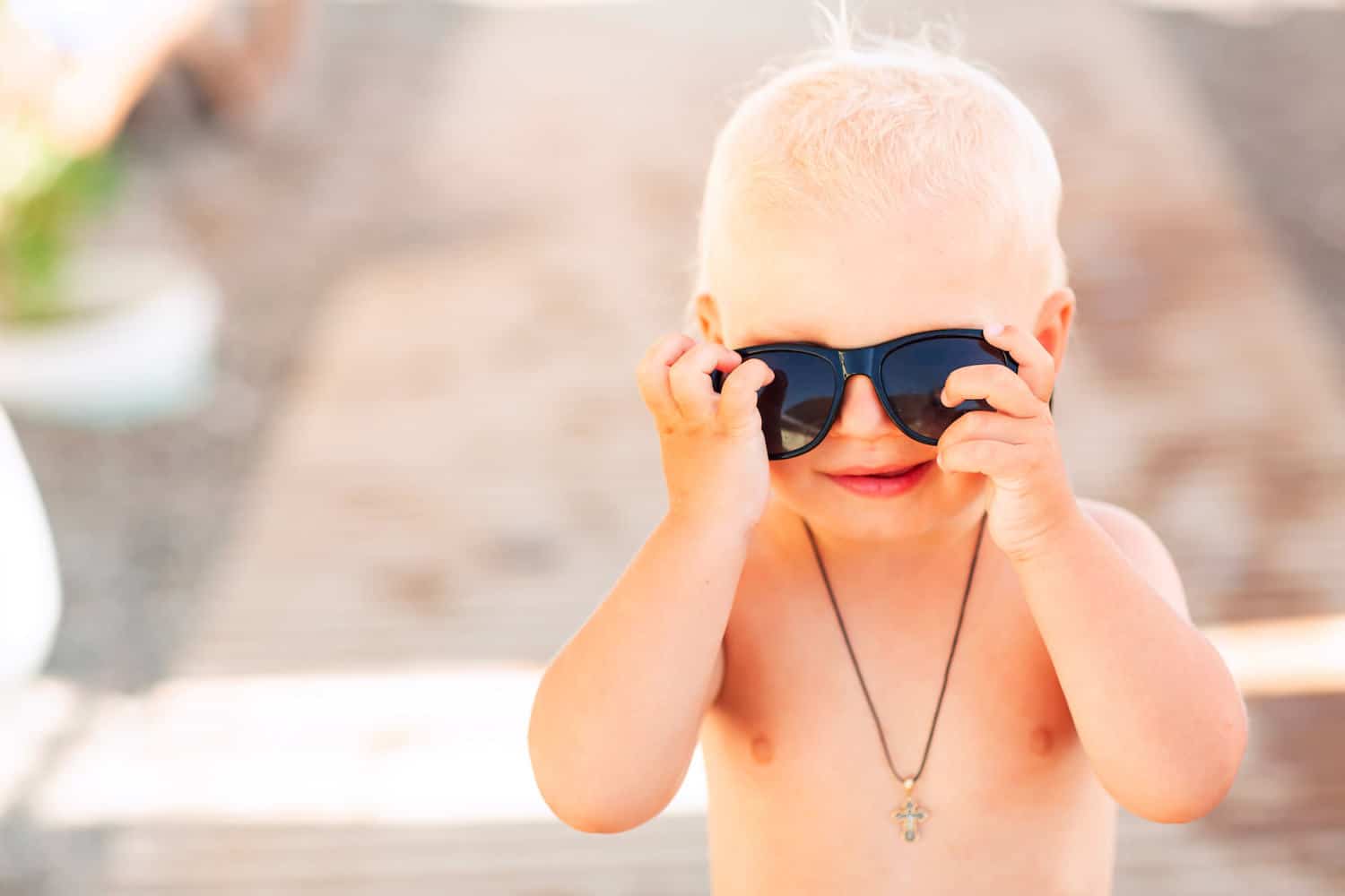 cool baby boy wearing sunglasses