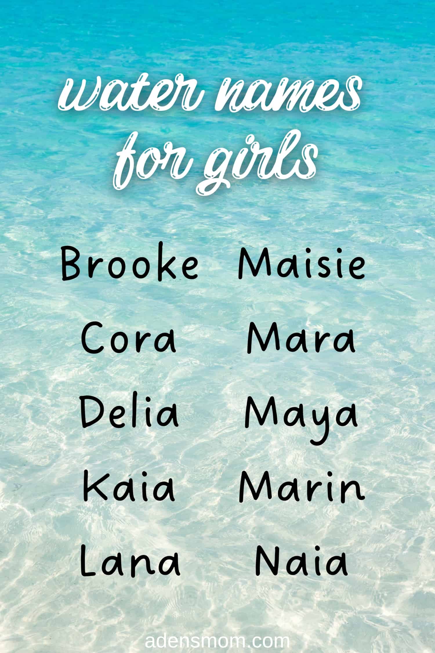 water names for girls pin