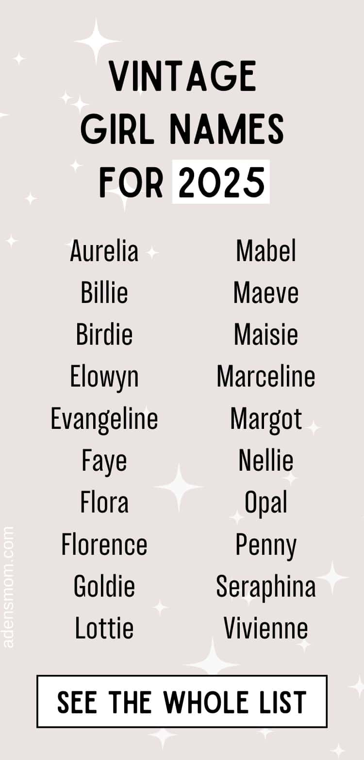 vintage girl name list 2025